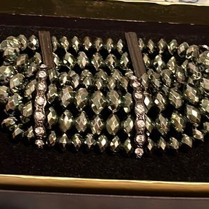 Greenish silver stretchy bracelet